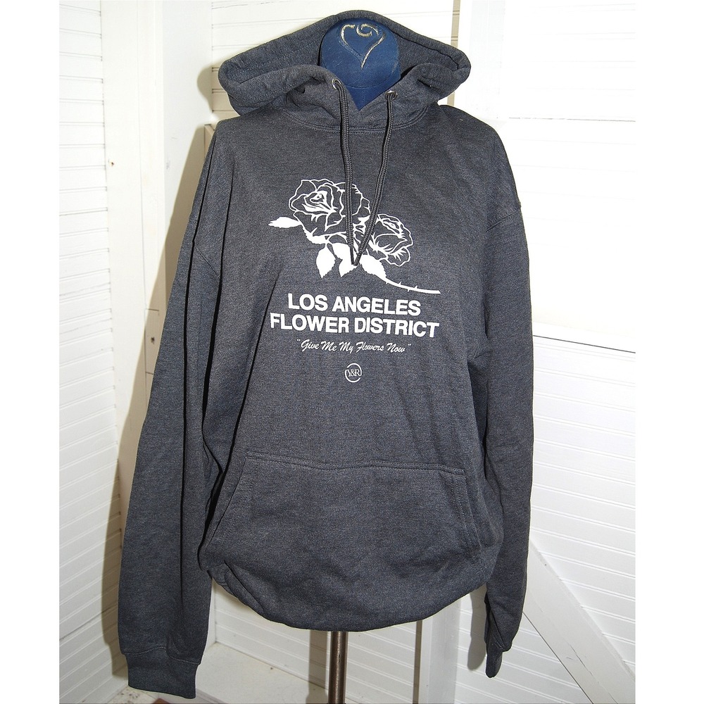 Young & Reckless Hoodie Men's Large gray "Los Angeles‎ Flower District" NWOT